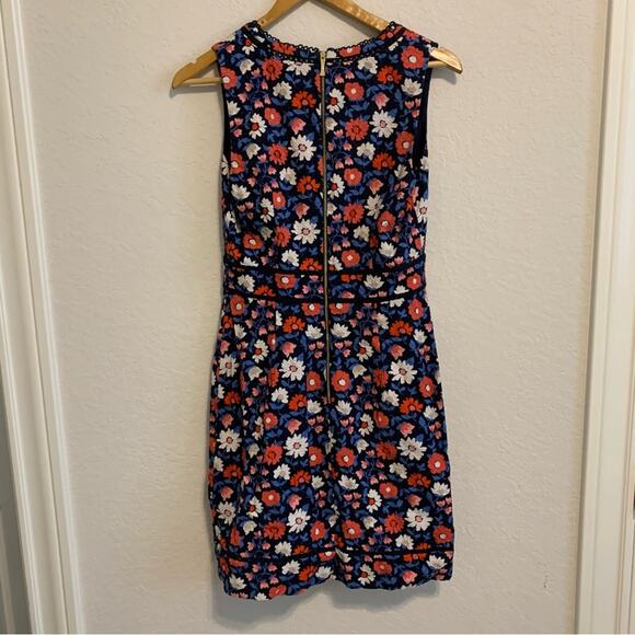 Kate Spade Blue and Red Floral Sleeveless V Neck Mini Dress - Picture 5 of 15
